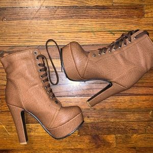 Tan high boots